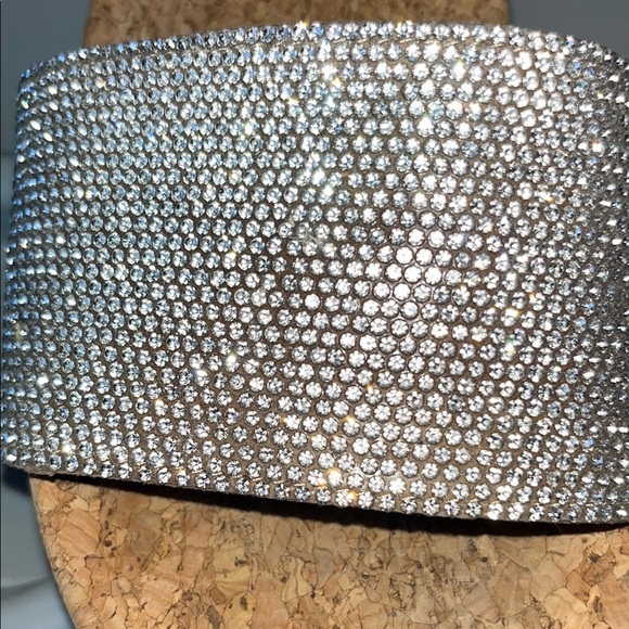 Steve Madden Glittering Silver Slide Sandals - Picture 11 of 11